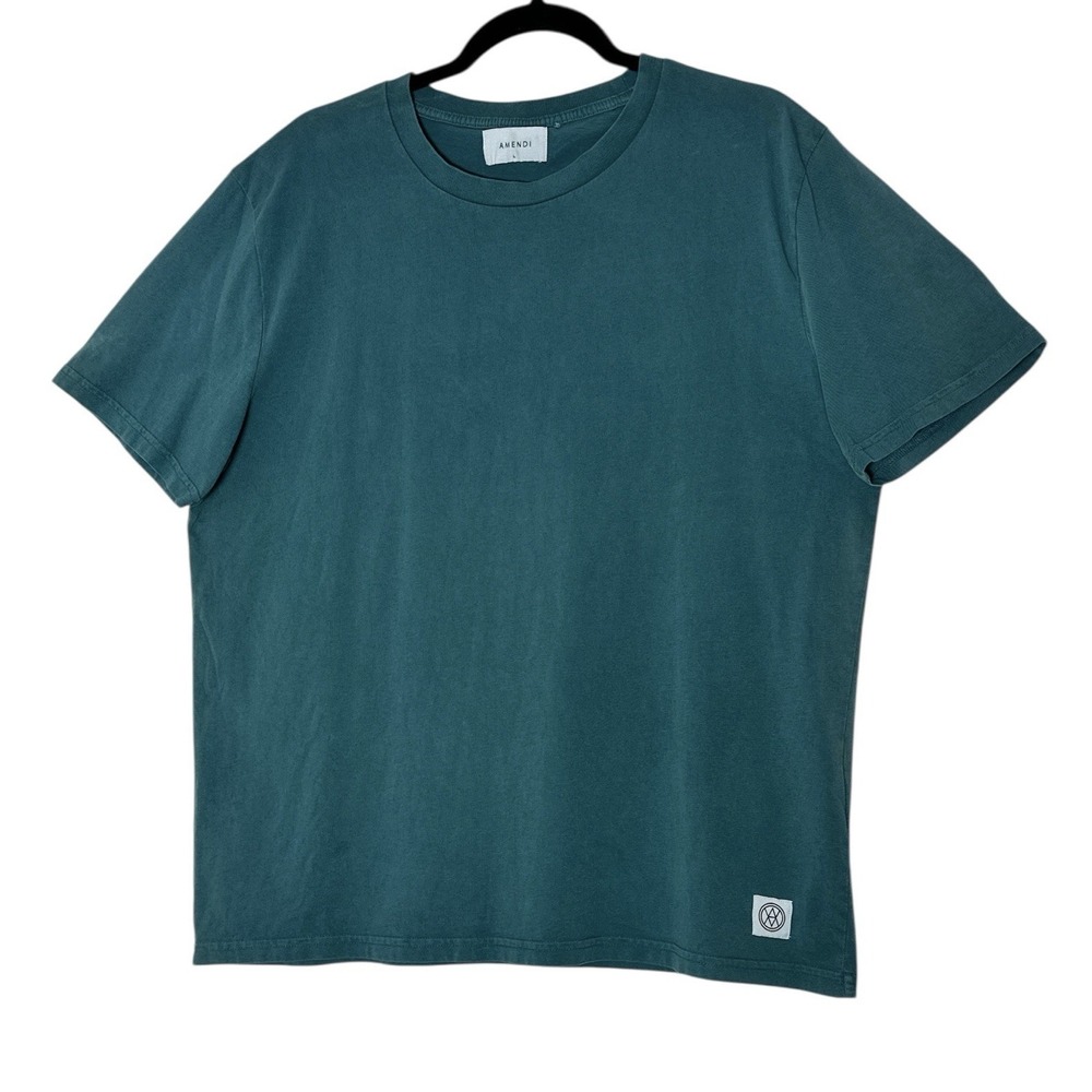 Amendi T-shirt Men's‎ Large Blue Organic Cotton Short Sleeve Classic